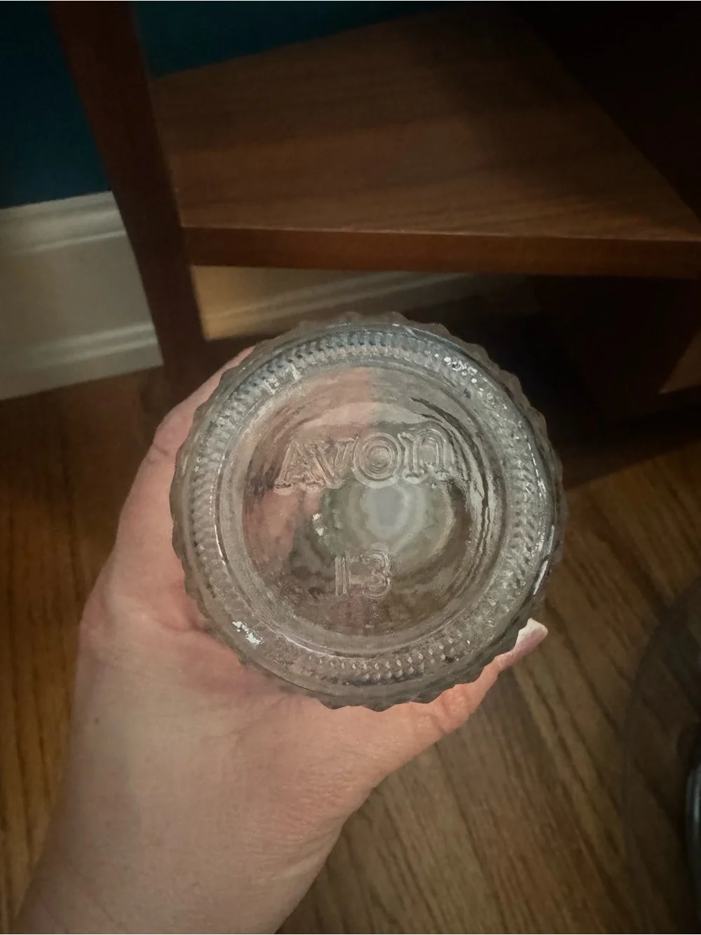 Avon Clear Glass Diamond Cut Vanity Bottle with Stopper